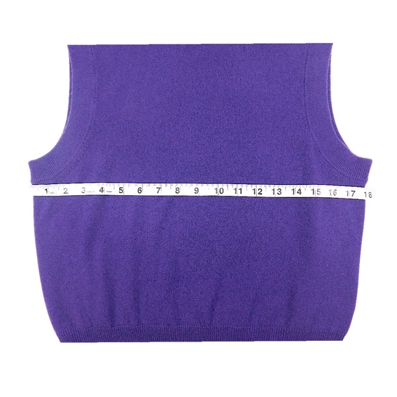 Jardin Des Orangers Cashmere Sleeveless Turtleneck Sweater Vest Purple Size M - Picture 4 of 11